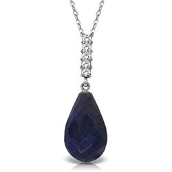 8.88 ctw Sapphire & Diamond Necklace Jewelry 14KT White Gold