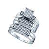 Image 1 : 0.35CT Diamond Trio Set 10KT Ring White Gold