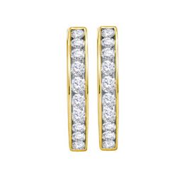 1.30CT Diamond Anniversary 14KT Earrings Yellow Gold