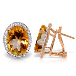 9.76 ctw Citrine & Diamond Earrings Jewelry 14KT Rose Gold