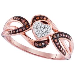 0.15CTW White and Champagne Diamond Micro-Pave 10KT Ring Rose Gold