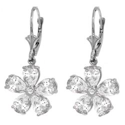 4.43 ctw White Topaz & Diamond Earrings Jewelry 14KT White Gold