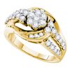 Image 1 : 1.0CT Diamond Flower 14KT Ring Yellow Gold
