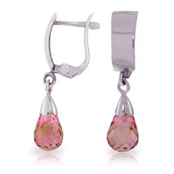 2.5 ctw Pink Topaz Earrings Jewelry 14KT White Gold