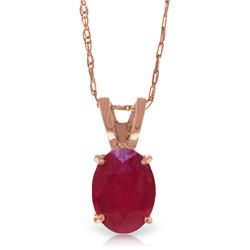 1 ctw Ruby Necklace Jewelry 14KT Rose Gold