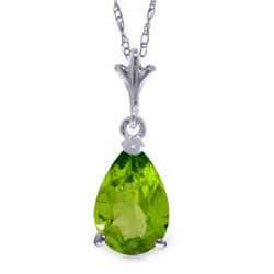1.50 ctw Peridot Necklace Jewelry 14KT White Gold