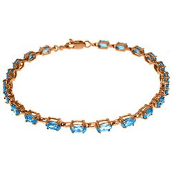 5.5 ctw Blue Topaz Bracelet Jewelry 14KT Rose Gold