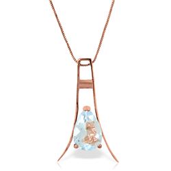 1.50 ctw Aquamarine Necklace Jewelry 14KT Rose Gold