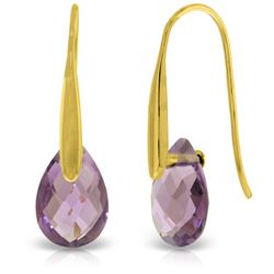 6 ctw Amethyst Earrings Jewelry 14KT Yellow Gold