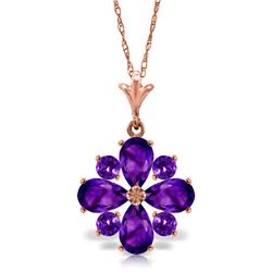 2.43 ctw Amethyst Necklace Jewelry 14KT Rose Gold