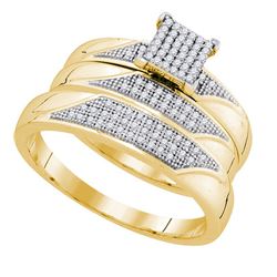 0.25CT Diamond Trio Set 10KT Ring Yellow Gold