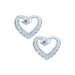 0.10CT Diamond Heart 10KT Earrings White Gold