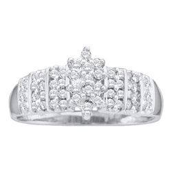 0.25CT Diamond Cluster 14KT Ring White Gold