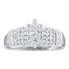 Image 1 : 0.25CT Diamond Cluster 14KT Ring White Gold