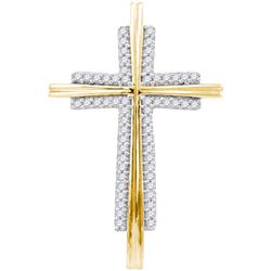 0.12CT Diamond Cross 10KT Pendant Yellow Gold