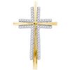 Image 1 : 0.12CT Diamond Cross 10KT Pendant Yellow Gold