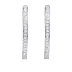 0.10CT Diamond Hoops 10KT Earrings White Gold