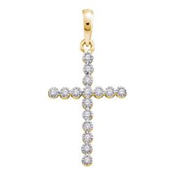 0.10CT Diamond Cross 14KT Pendant Yellow Gold
