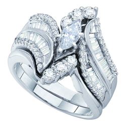 1.50CT Diamond Bridal 14KT Ring White Gold