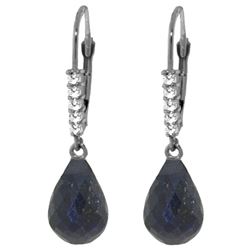 17.75 ctw Sapphire & Diamond Earrings Jewelry 14KT White Gold