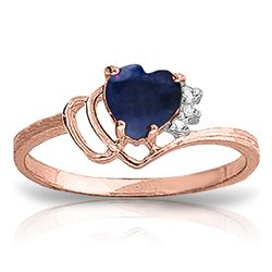 1.02 ctw Sapphire & Diamond Ring Jewelry 14KT Rose Gold