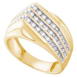 0.50CT Diamond Mens 10KT Ring Yellow Gold