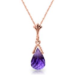 2.5 ctw Amethyst Necklace Jewelry 14KT Rose Gold
