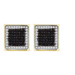 0.35CT Diamond Micro-Pave 10KT Earrings Yellow Gold
