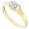 Image 1 : 0.15CT Diamond Cluster 10KT Ring Yellow Gold