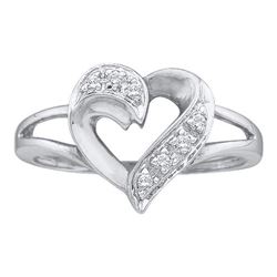 0.05CT Diamond Heart 14KT Ring White Gold