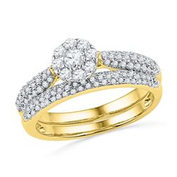 0.60CT Diamond Flower 10KT Ring Yellow Gold