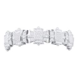 15.25CT Diamond Mens 14KT Bracelet White Gold