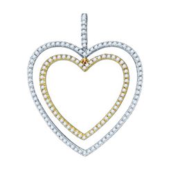 0.50CT Diamond Heart 10KT Pendant 2Tone Gold