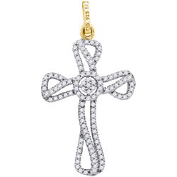 0.35CT Diamond Cross 10KT Pendant Yellow Gold