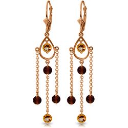 3 ctw Citrine & Garnet Earrings Jewelry 14KT Rose Gold