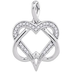 0.10CT Diamond Heart 10KT Pendant White Gold