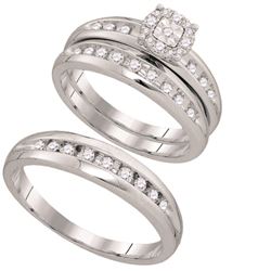 0.50CT Diamond Trio Set 10KT Ring White Gold