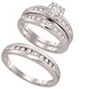 Image 1 : 0.50CT Diamond Trio Set 10KT Ring White Gold