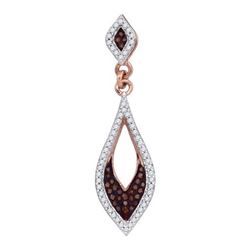 0.20CTW White and Champagne Diamond Micro-Pave 10KT Pendant Rose Gold