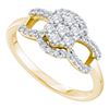 Image 1 : 0.50CT Diamond Flower 14KT Ring Yellow Gold