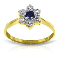 0.19 ctw Sapphire & Diamond Ring Jewelry 14KT Yellow Gold