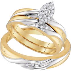 0.20CT Diamond Trio Set 10KT Ring Yellow Gold