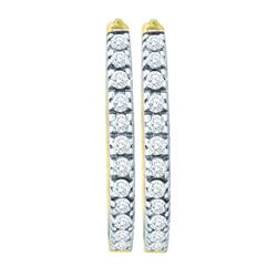 0.50CT Diamond Hoops 10KT Earrings Yellow Gold