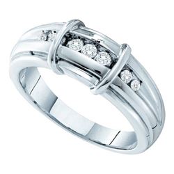 0.20CT Diamond Mens 14KT Ring White Gold