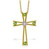 Image 1 : 0.43 ctw Peridot & Diamond Necklace Jewelry 14KT Yellow Gold