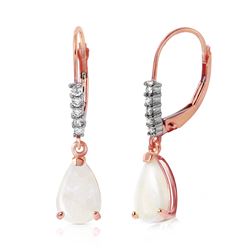 1.70 ctw Opal & Diamond Earrings Jewelry 14KT Rose Gold