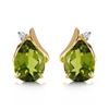 Image 1 : 4.26 ctw Peridot & Diamond Earrings Jewelry 14KT Yellow Gold