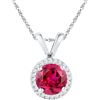 Image 1 : 0.10CT Diamond and 1CT Ruby Anniversary 10KT Pendant White Gold