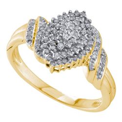 0.25CT Diamond Cluster 10KT Ring Yellow Gold
