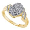 Image 1 : 0.25CT Diamond Cluster 10KT Ring Yellow Gold